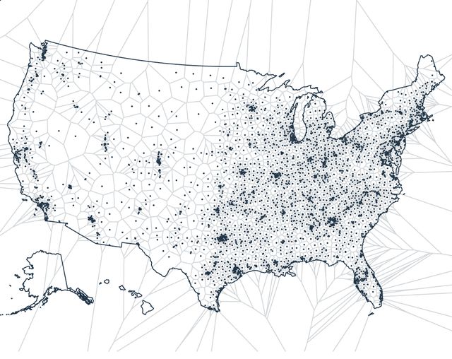 Voronoi mesh (Walmart stores)
