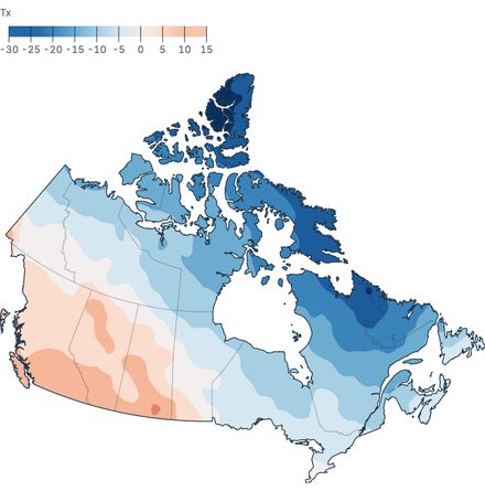 Canada temperature contours Canada temperature contours